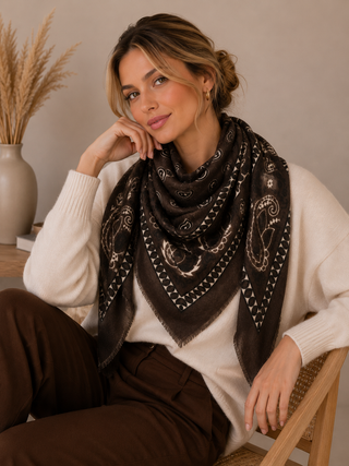 Grand foulard à motif paisley K27 – Lineta