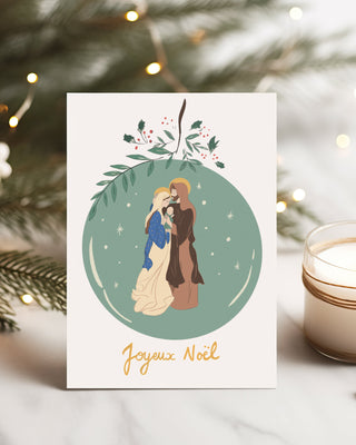 Carte Joyeux Noël Boule de Noël fond blanc – Caladia
