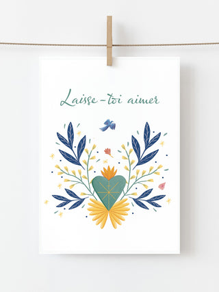 Carte ex-voto fleuri « Laisse-toi aimer » – Caladia