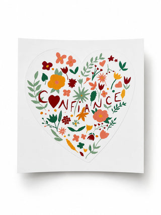 Sticker Cœur Confiance coloré – Caladia