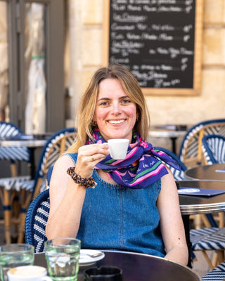 Grand foulard Vivre d’amour violet – Caladia