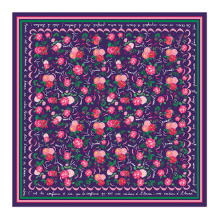 Grand foulard Vivre d’amour violet – Caladia