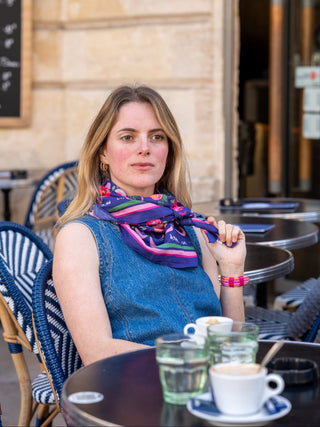 Grand foulard Vivre d’amour violet – Caladia