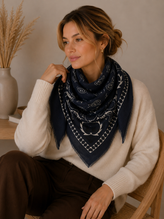 Grand foulard à motif paisley K27 – Lineta
