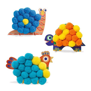 Silhouettes et pompoms - Animaux tout doux Djeco