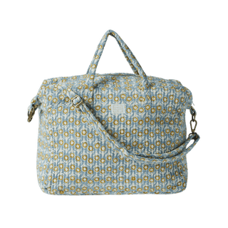 Grand sac matelassé à imprimé de fleurs Isha Blue