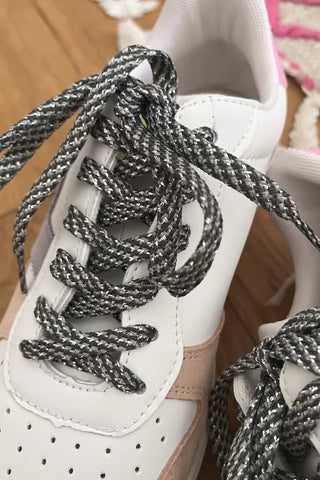 Paire de lacet brillants - Gris