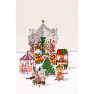 Décor de Noël 3D à Colorier – Le Manège de Noël