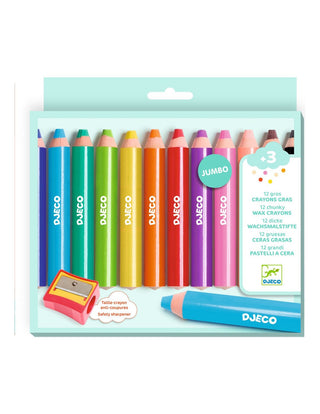 12 gros crayons gras