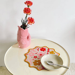 Vase carafe poisson Rose - Grand modèle