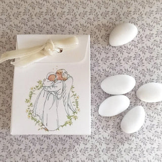 5 étuis à dragées baptême - Chérubin By BM