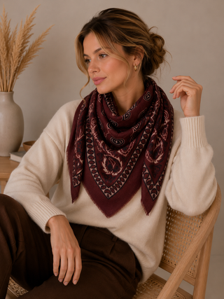 Grand foulard à motif paisley K27 – Lineta