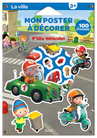 Mon poster à décorer – P’tits véhicules : La ville