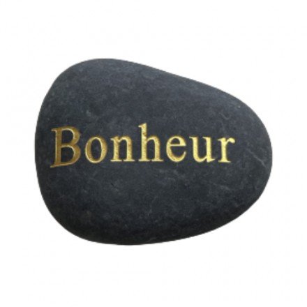 Galet noir Bonheur