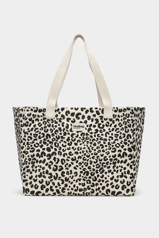 Sac cabas Claude léopard écru – Hindbag