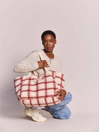 Sac cabas Claude tartan rose – Hindbag