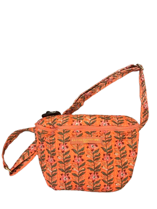 Sac banane motif floral orangé