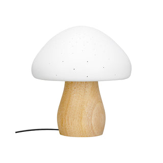 Lampe Champignon bois porcelaine