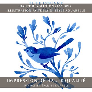 Affiche - Psaume 91:4 - Il te couvre et te protège...