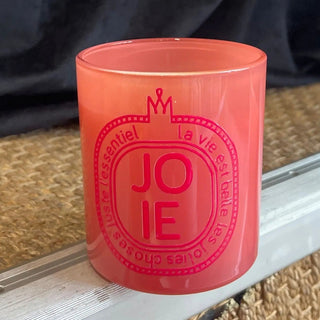 Bougie « Joie » – Corail – Collection Mots – Toiles Chics