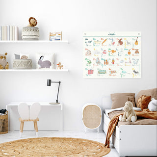 Affiche Abécédaire illustré 100 × 80 cm – Les Jolies Planches et Cie