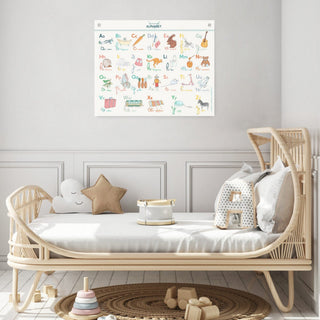 Affiche Abécédaire illustré 100 × 80 cm – Les Jolies Planches et Cie