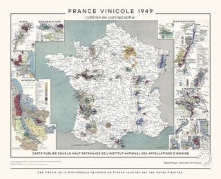 Affiche Carte de France vinicole 76 × 70 cm – Les Jolies Planches et Cie