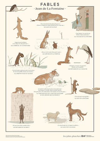 Affiche Fables de La Fontaine – 50 × 70 cm