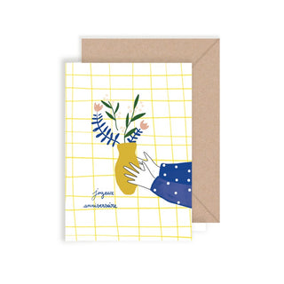 Carte double Anniversaire fleuri – My Lovely Thing