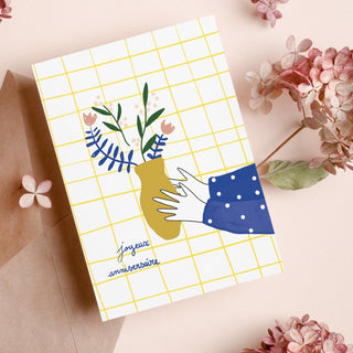 Carte double Anniversaire fleuri – My Lovely Thing