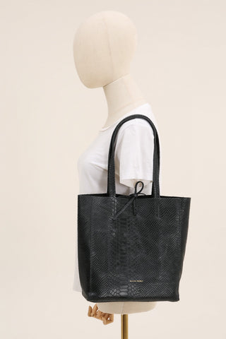 Cabas en cuir - Python noir