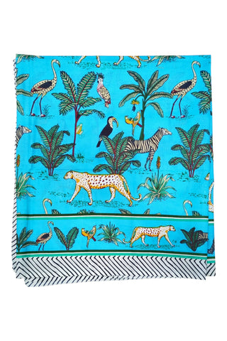 Paréo en coton 110x185 cm - Jaipur Turquoise