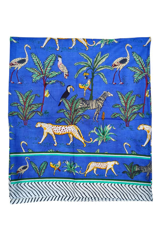 Paréo en coton 110x185 cm - Jaipur Bleu Profond