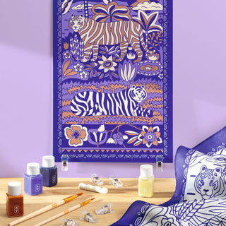 Peinture sur soie - Félins Atelier 10