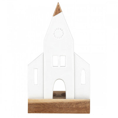 Bougeoir Église porcelaine et bois - Räder