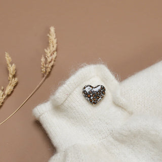 Pin's Cœur - léopard marron & noir