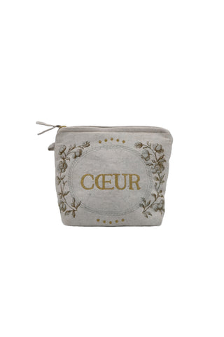 Pochette Coeur lin