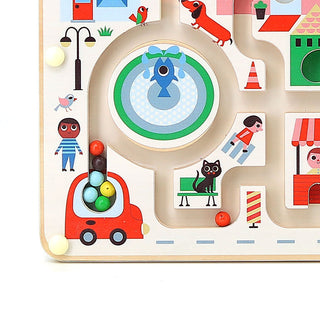 Labyrinthe magnétique en bois - Ma petite ville