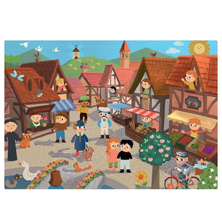 2 Puzzles x 24 pièces - Ferme & ville