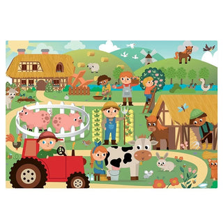 2 Puzzles x 24 pièces - Ferme & ville