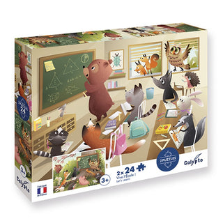 2 Puzzles x 24 pièces - Vive l'Ecole