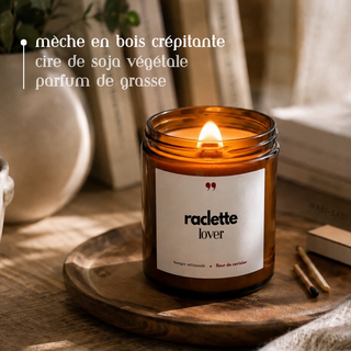 Bougie « Raclette Lover » – Linge frais – Flambeuse