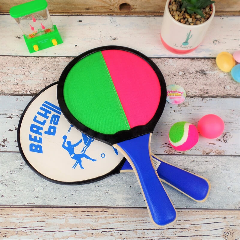 Raquettes de plage bois/scratch ball 2 en 1 - WDK