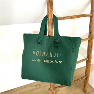 Sac Cabas - Vert Anglais - Normandie Mon Amour