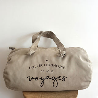 Sac Polochon - Grège - Collectionneuse de Jolis Voyages