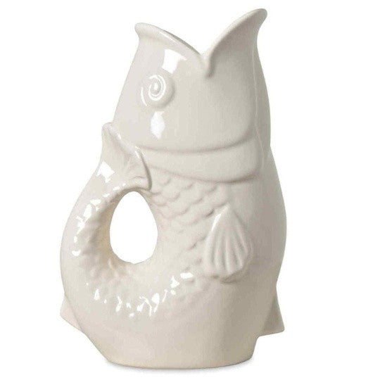 Vase carafe glouglou poisson blanc
