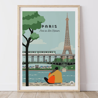 Affiche Paris Pont de Bir-Hakeim 30 × 40 cm – Les Petits Yéyés