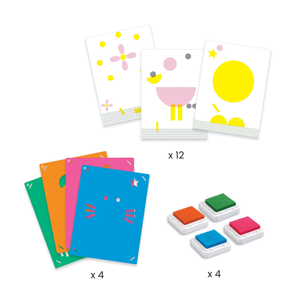 Coffret pochoirs et éponges - Tape et tape - Djeco