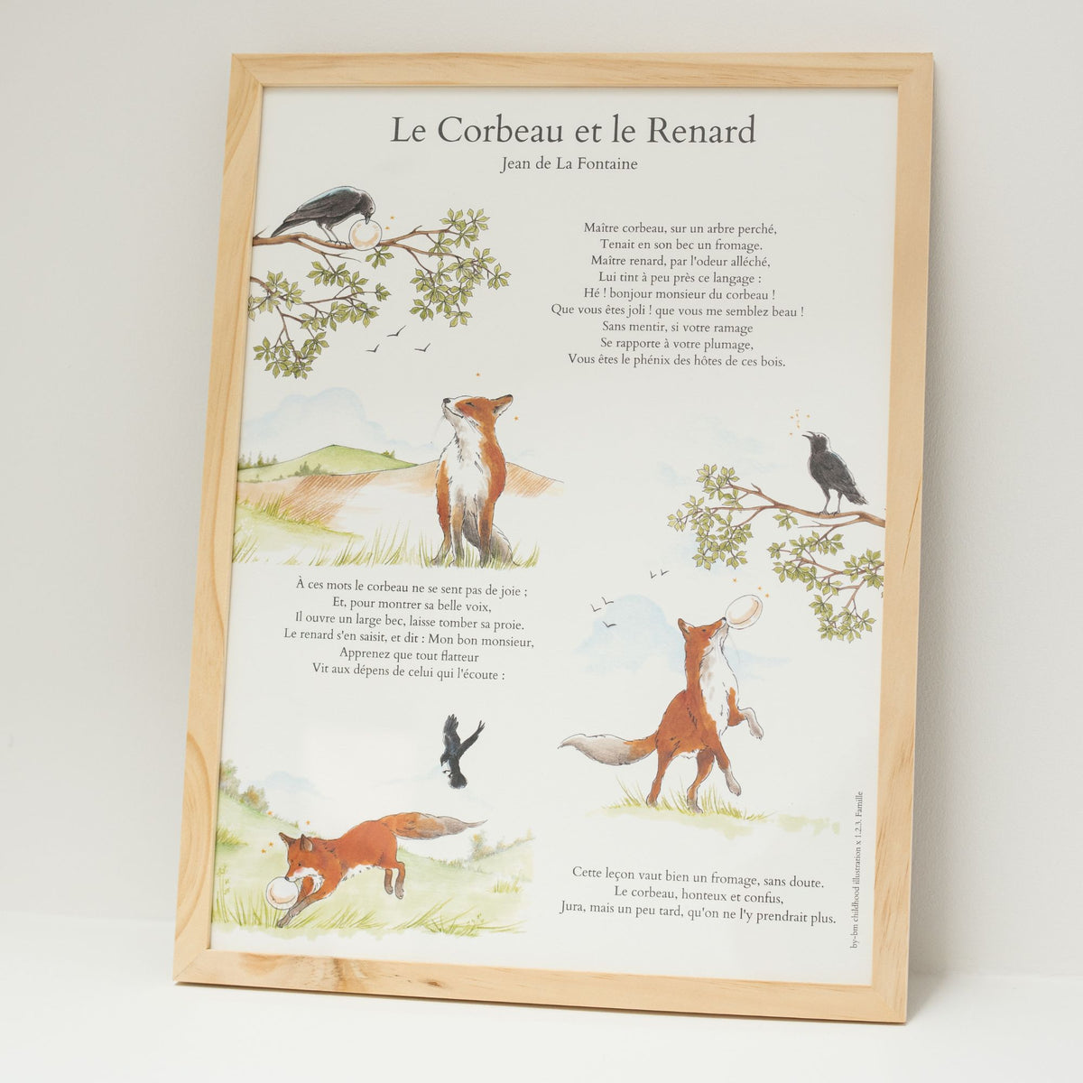 Affiche Le Corbeau et le Renard - Dessin - By BM x 1.2.3. Famille