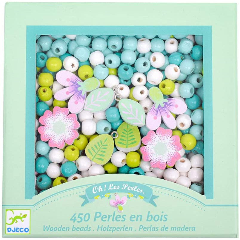 Perles en bois - Feuilles et fleurs - Djeco